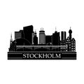 Stockholm cityscape line art design.