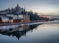 Stockholm at dusk with reflection in water Royalty Free Stock Photo