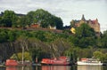 Stockholm embankment with boats