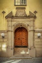 Stockholm Gamla Stan Arched Wooden Door Royalty Free Stock Photo