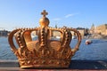 Stockholm golden crown - Skeppsholmsbron bridge