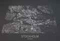 Stockholm map, Sweden, satellite view Royalty Free Stock Photo