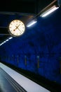 Stockholm Metro Train Station in Blue colors Royalty Free Stock Photo