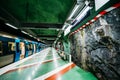 Stockholm Metro Train Station in Blue colors Royalty Free Stock Photo