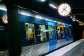 Stockholm Metro Train Station in Blue colors Royalty Free Stock Photo