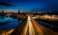 Stockholm night time scene, Sweden Royalty Free Stock Photo