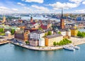 Stockholm old town Gamla Stan cityscape from City Hall top, Sweden Royalty Free Stock Photo