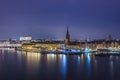 Stockholm, Riddarholmen at night.