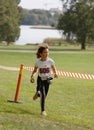 Girl running in the nature during the Generation PEP day in Hagaparken, to make kids be more physical active and more healthy,