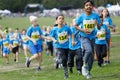 Many kids running during the Generation PEP day in Hagaparken to encourage kids to physical activity, initiated by prins Daniel Royalty Free Stock Photo