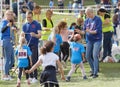 Proud kids getting their medals from Prins Daniel and the Heptathlon athlete Carolina Kluft after the Prins Daniel race