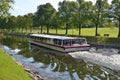 Stockholm sightseeing boat in canal Royalty Free Stock Photo