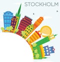 Stockholm Skyline with Color Buildings, Blue Sky and Copy Space. Royalty Free Stock Photo