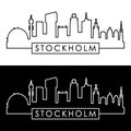 Stockholm skyline. Linear style.