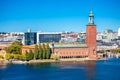 Stockholm stadshus city hall waterfront view Royalty Free Stock Photo