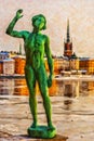 Stockholm Statue Digital Painting