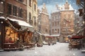 Stockholm, Sweden. Abstract image quality scenic Christmas Market in Gamla Stan, fairy winter night Royalty Free Stock Photo