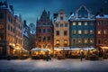 Stockholm, Sweden. Abstract image quality scenic Christmas Market in Gamla Stan, fairy winter night