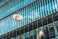 Stockholm, Sweden - 07 24 2019- Abstract view of blue glass and steel constructions of contemporary buildings