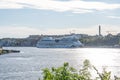 Stockholm Sweden 27.09.2021 Aidasol cruise ship liner at harbor on sunny day AIDA Cruises at pier on island of Sodermalm Royalty Free Stock Photo