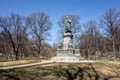 Famous bronze statue of botanist Carl Linne Linnemonumentet in Humlegarden, Stockholm, Sweden Royalty Free Stock Photo