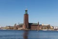 Stockholm City Hall or Stadshuset seeing from Riddarholmen, Sweden. Royalty Free Stock Photo