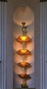 Art deco light fixture of Sofia Church in the Sodermalm district a major church in Stockholm, Sweden in Vita Bergen park