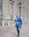 Stockholm, Sweden - August 18, 2014 - Royal Guard at the Royal Palace(in Old Town Gamla Stan), Main Guard at Palace is Swedish A Royalty Free Stock Photo