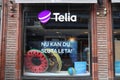 STOCKHOLM, SWEDEN - AUGUST 23, 2018: Telia telecommunications operator store in Stockholm, Sweden. There are more than 14 million