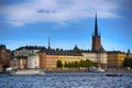 STOCKHOLM, SWEDEN - AUGUST 20, 2016: Tourists boat and View of G Royalty Free Stock Photo