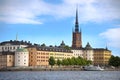 STOCKHOLM, SWEDEN - AUGUST 20, 2016: Tourists boat and View of G Royalty Free Stock Photo