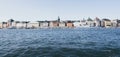 Stockholm, Sweden - August 2017: View over waterfront houses of Gamla Stan