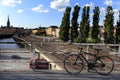 Stockholm, Sweden - Chained bike with the old town quarter Gamla Royalty Free Stock Photo