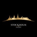 Stockholm Sweden city silhouette black background