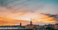 Stockholm, Sweden. Day To Night Transition . Scenic View Of Sto Royalty Free Stock Photo
