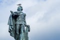 Stockholm, Sweden - 04.15.2017: Detail shot of Gustav the Third monument in Stockholm with yelow legged gull sitting on Royalty Free Stock Photo