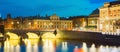 Stockholm Sweden. View Of Norrbro, Old Stone Arch Bridge Over Norrstrom Waterway With Lights Reflections In The Water Royalty Free Stock Photo