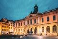 Stockholm, Sweden. Famous Old Swedish Academy and Nobel Museum In Old Square Stortorget In Gamla Stan. Famous Landmarks