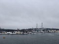 Stockholm, Sweden - February 2, 2019: Overview of Stockholm panorama during a grey winter day