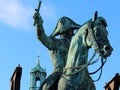 Stockholm. Sweden. January 16, 2020. An ancient bronze monument in the Scandinavian capital. Monument to Emperor Karl on a horse i Royalty Free Stock Photo