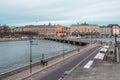 STOCKHOLM, SWEDEN - JANUARY, 2020: View of city street, Gamla Stan