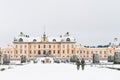 STOCKHOLM, SWEDEN - JANUARY 7, 2017: View over Drottningholm Palace and park on winter day. Home residence of Swedish royal family Royalty Free Stock Photo