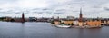 Stockholm skyline with city hall, church and old town Gamla Stan