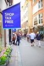 Tax Free Shop sign Royalty Free Stock Photo