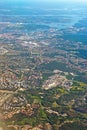 Aerial shot Stockholm Globe and Tele2 Arena