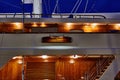 Stockholm, Sweden - June 11, 2019: Luxury three-masted sailing ship EOS at Skeppsbro quay in Stockholm