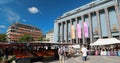 Stockholm, Sweden - June 28, 2019: People Visiting local Hay Market Hotorget. 4K