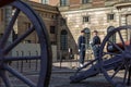 Guardsman guard change near Swedish Royal Palace Royalty Free Stock Photo