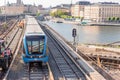 Stockholm, Sweden - June 05, 2019: The urban metro traffic. Stockholm is capital of Sweden and most populous city in