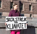 Greta Thunberg on Climate Strike in Stockholm Royalty Free Stock Photo